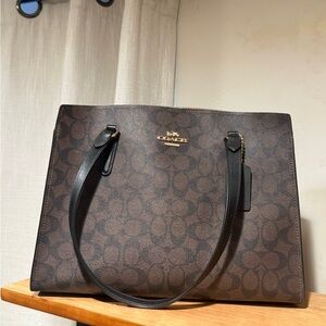 Coach Dark Brown Signature Tote
